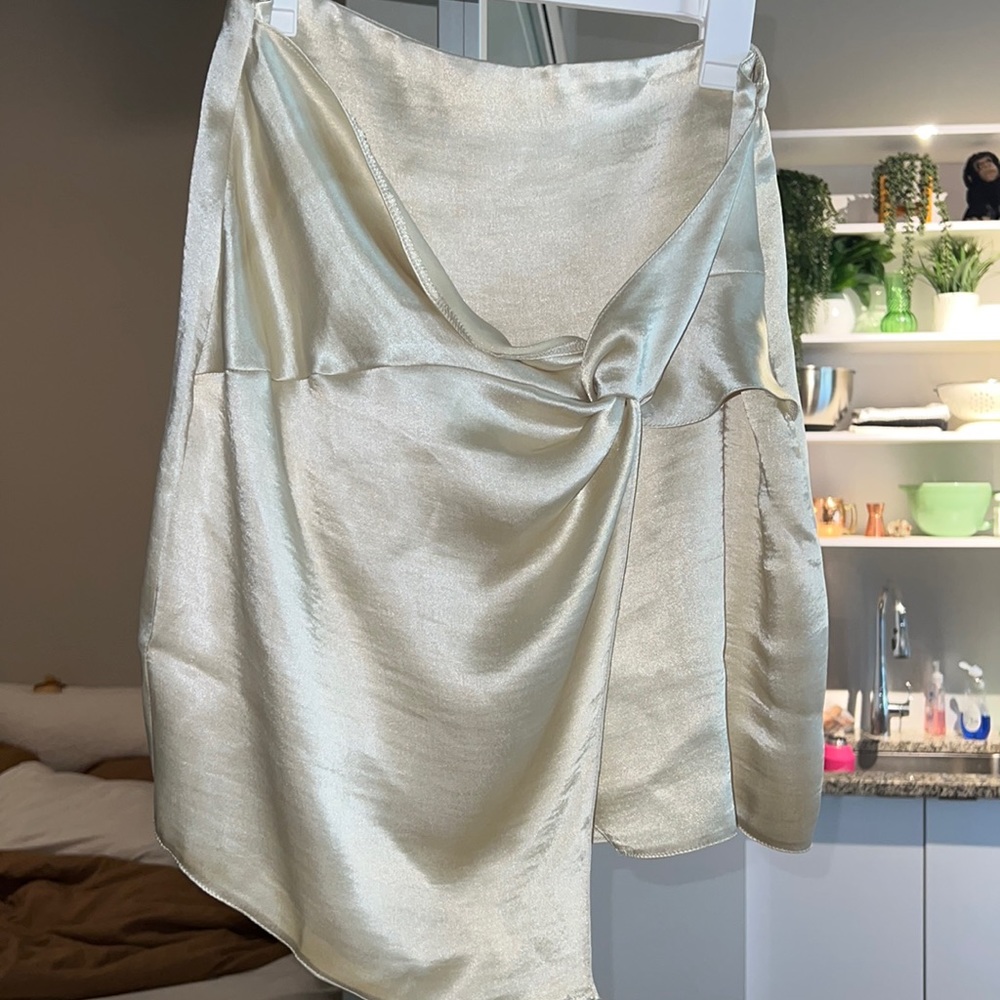 Asos Cream Silk Skirt